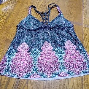 Lucky Brand SMALL Swim Top Swimwear Multicolor Summer Cruisewear Beach NEW
